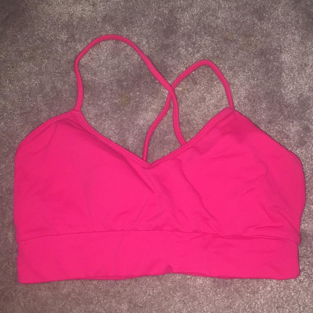 Hot pink fabletics cross back bra